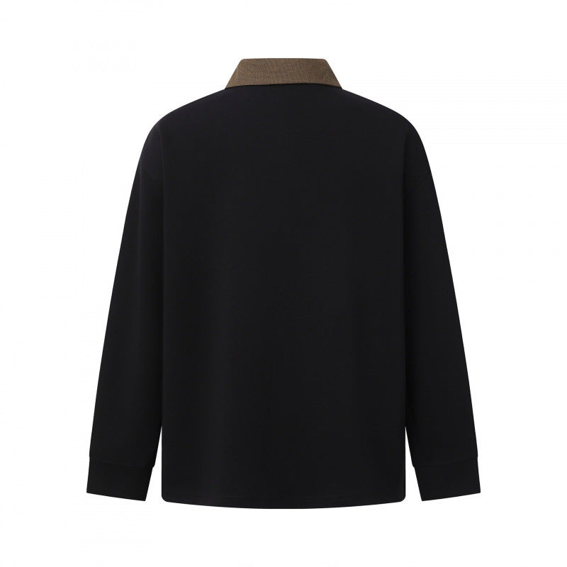 Herren Oversize-Poloshirt im Sweatshirt-Stil mit kontrastierendem Kragen Drune