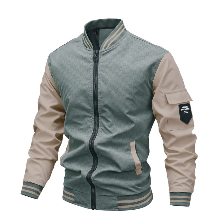 Herren Modische Bomberjacke mit Stehkragen Drune
