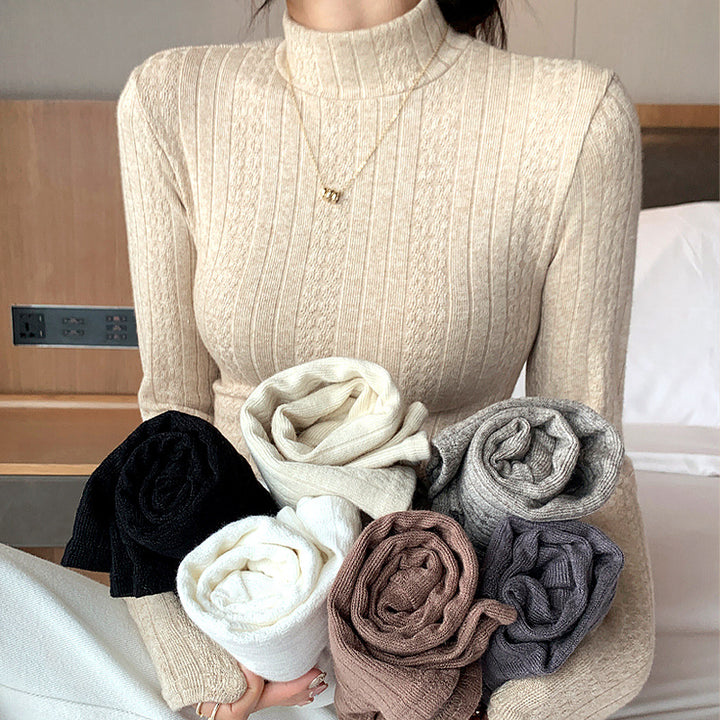 Damen Elegantes Langarm-Rippoberteil Drune