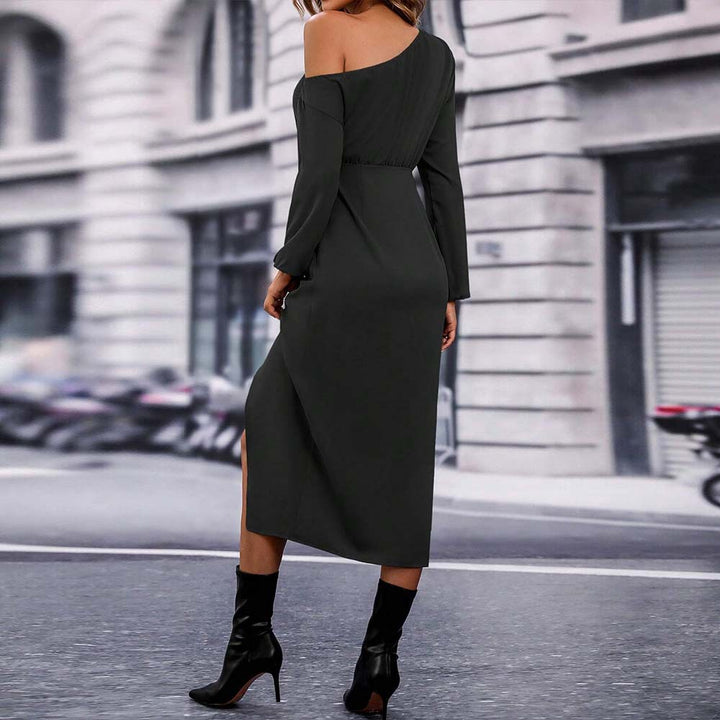 Damen Wickelkleid mit asymmetrischem Ausschnitt und eleganter Taillierung Drune