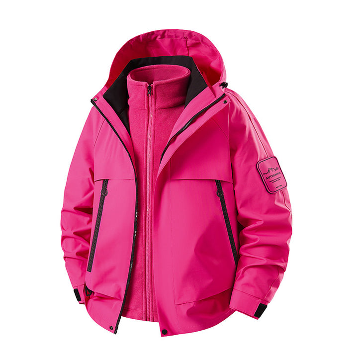 Herren multifunktionale Wasserfeste Softshell-Regenjacke mit abnehmbarer Fleece-Innenjacke Drune