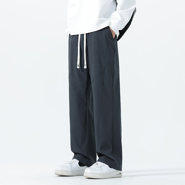 Herren Weite Relaxed‑Fit Freizeithose mit Tunnelzugbund und Teilungsnähten Drune