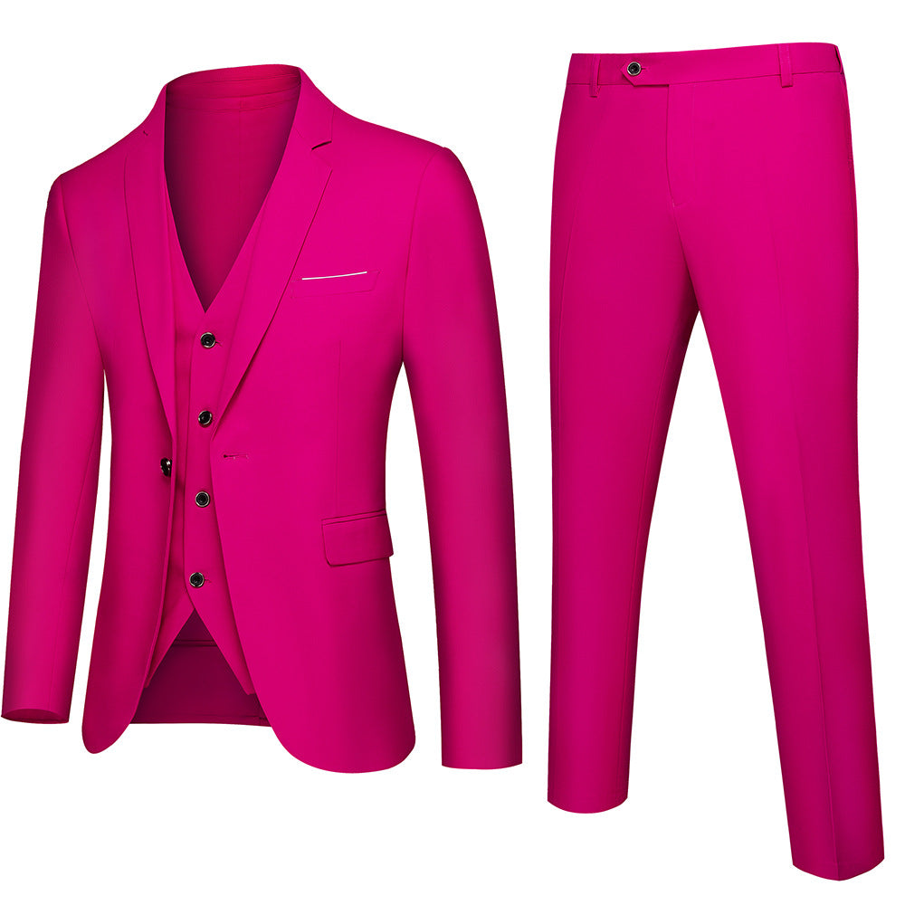 Herren nan dreiteiliges Business-Anzugset mit tailliertem Einreiher-Sakko, schmal geschnittener Weste und elegant geschnittener Anzughose Drune