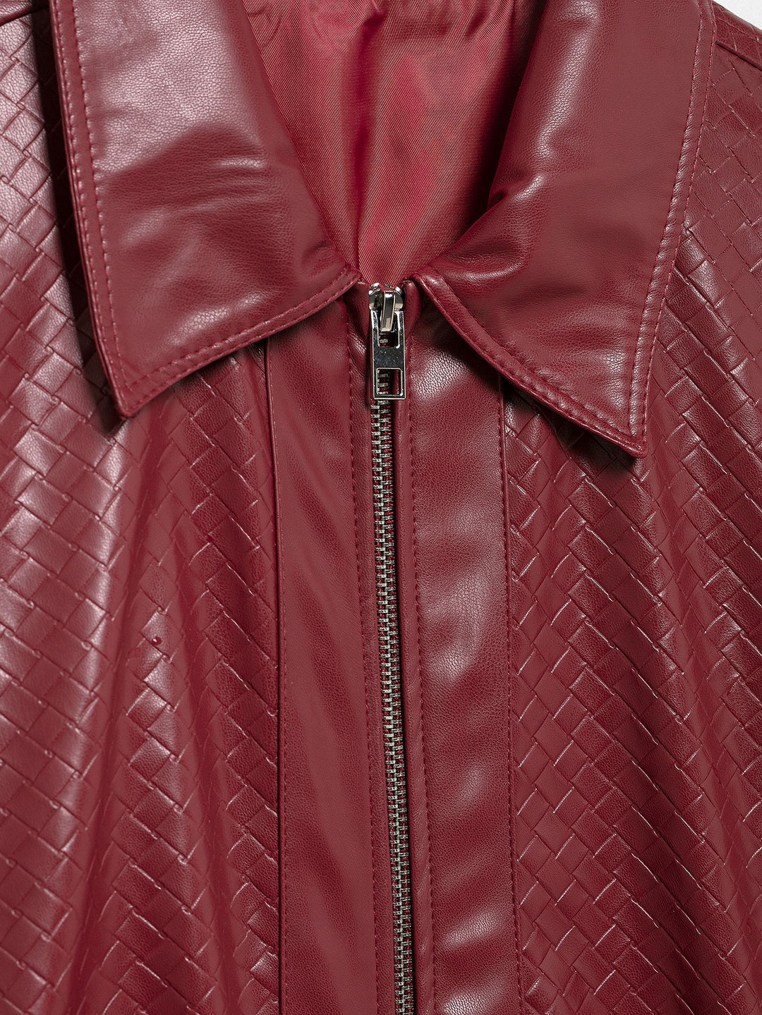 Drune | Woven Faux Leder Bomberjacke