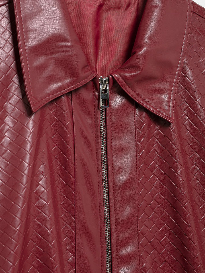 Drune | Woven Faux Leder Bomberjacke