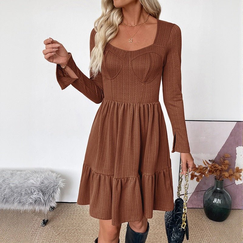 Damen Fließendes Rüschenkleid Drune