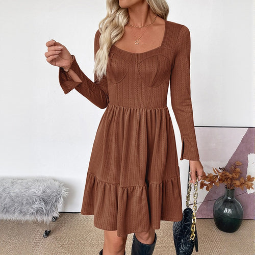 Damen Fließendes Rüschenkleid Drune