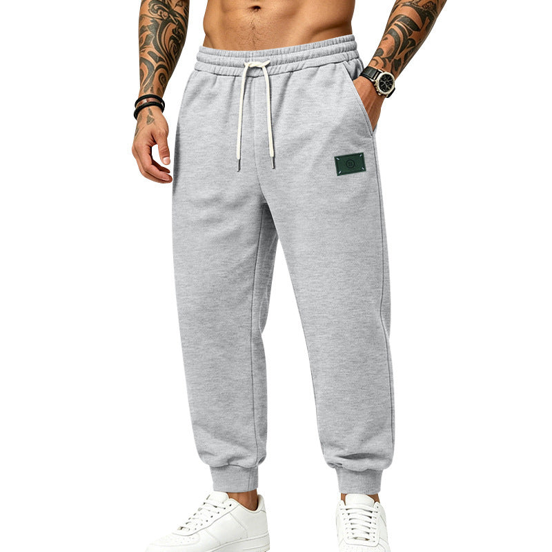 Herren lässig geschnittene Sweat-Jogginghose mit elastischem Bund, Kordelzug und Bündchen Drune