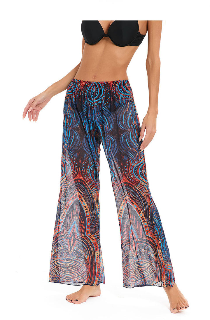 Damen Leggings aus luftiger, transparenter Stoffqualität mit exotischem Muster Drune