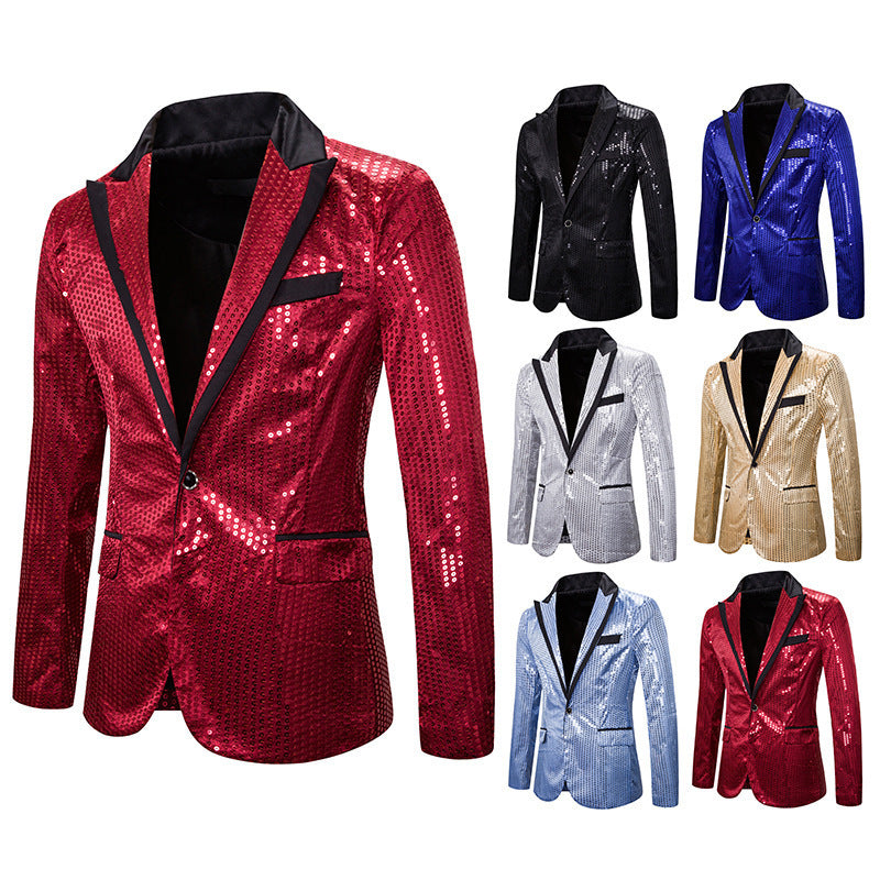 Herren eleganter Pailletten Blazer mit modernem Schnitt Drune