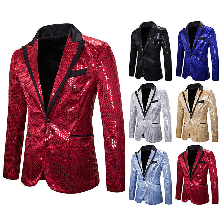 Herren eleganter Pailletten Blazer mit modernem Schnitt Drune