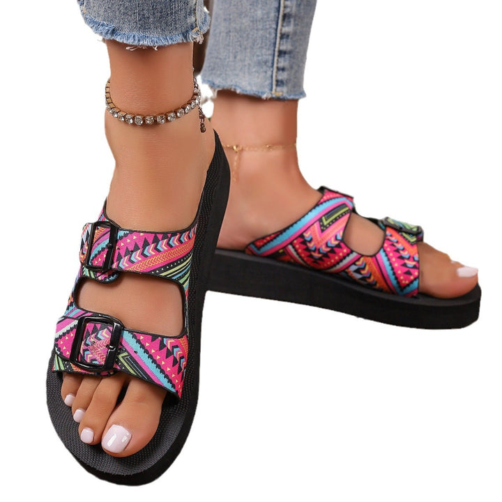Damen verstellbare gemusterte Komfort-Sandalen Drune