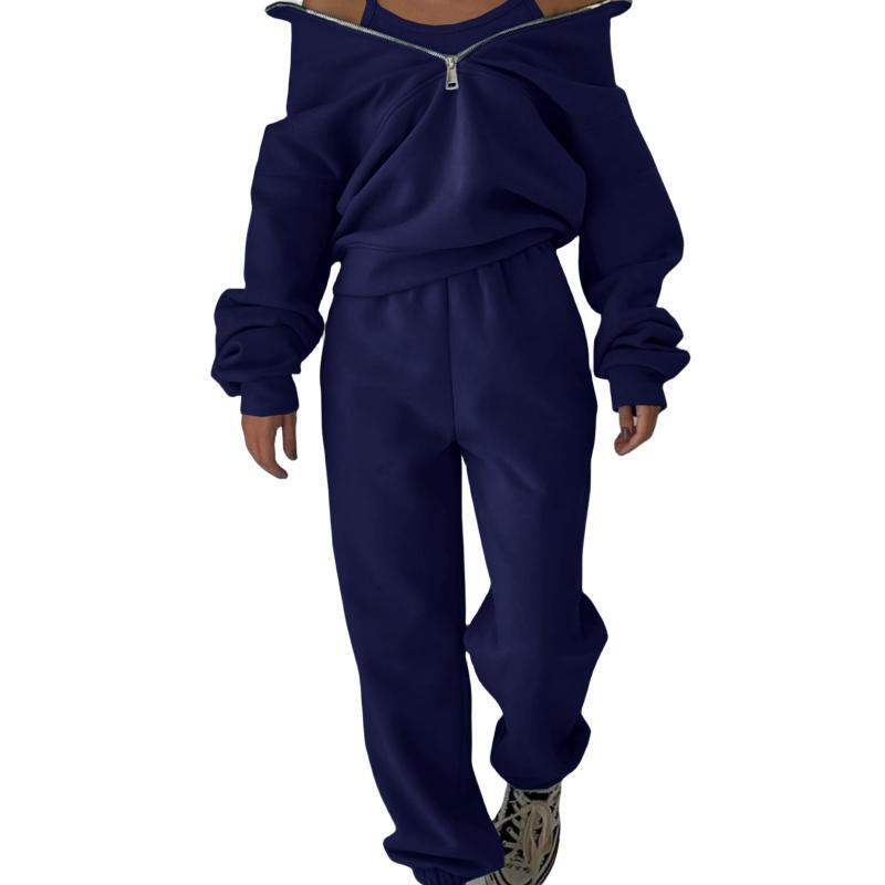 Damen Sweatshirt mit hohem Kragen und Reißverschluss Drune