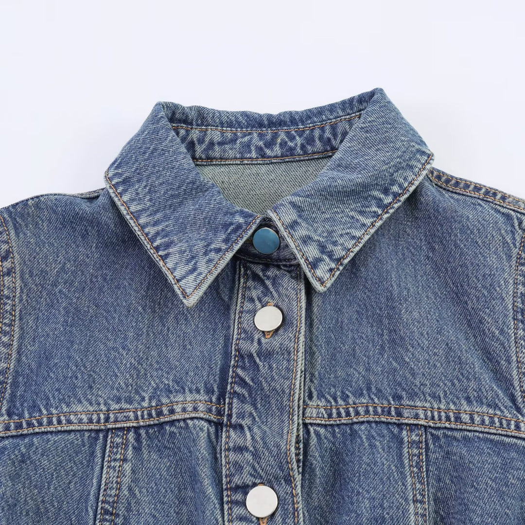 Damen Jeanskleid mit taillierter Silhouette und praktischen Taschen Drune