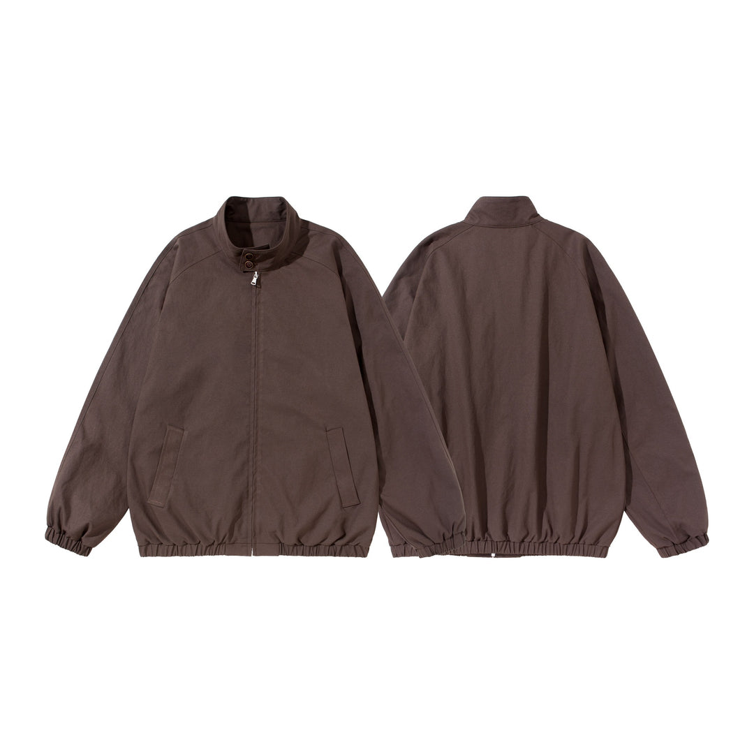 Unisex Kurz geschnittener Boxy‑Blouson mit Stehkragen, Kragenriegel und elastischem Saum Drune