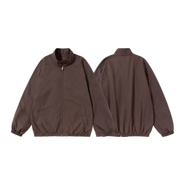 Unisex Kurz geschnittener Boxy‑Blouson mit Stehkragen, Kragenriegel und elastischem Saum Drune