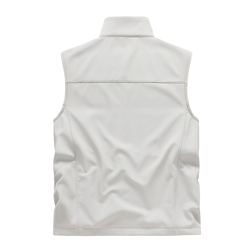 Herren Wasserabweisende Softshell-Weste mit Stehkragen, Reißverschlusstaschen & Atmungsaktivem Futter Drune