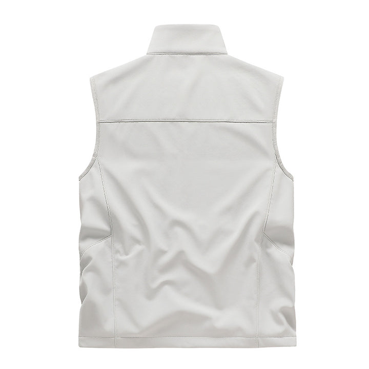 Herren Wasserabweisende Softshell-Weste mit Stehkragen, Reißverschlusstaschen & Atmungsaktivem Futter Drune