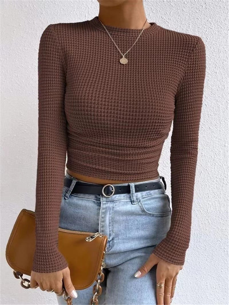 Damen Langarm Shirt aus strukturiertem Waffelstoff Drune