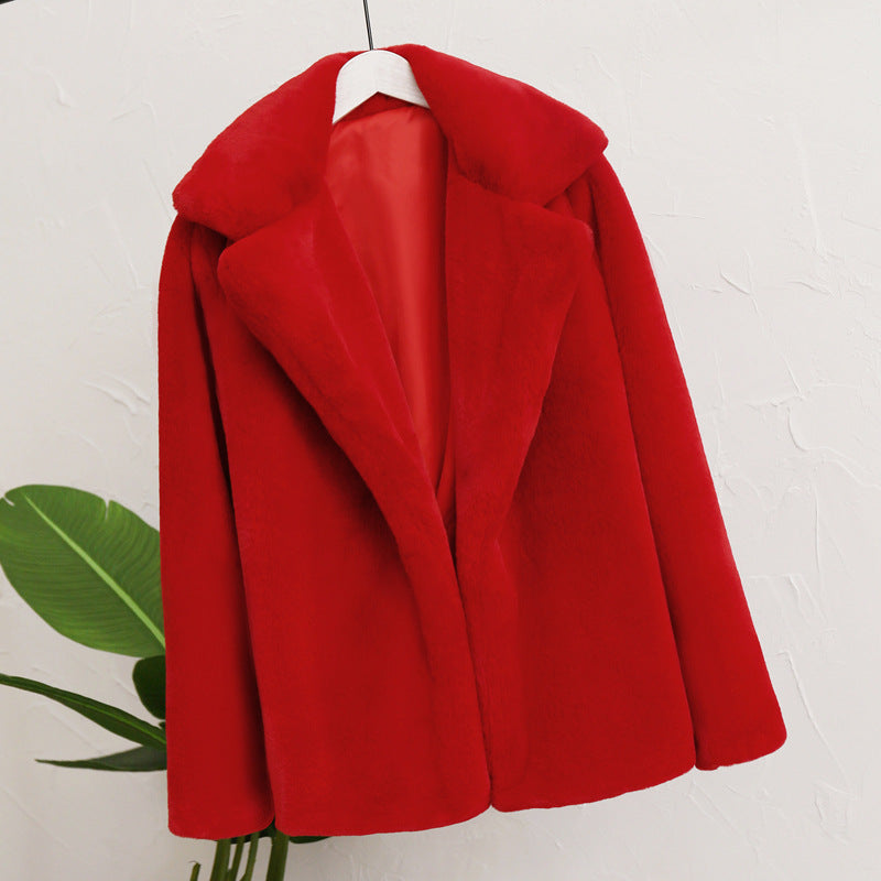 Damen Flauschiger Kuschel-Mantel Drune