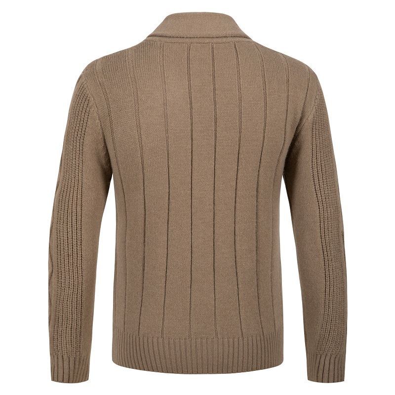 Herren Kabelstrick-Cardigan mit Schalkragen und Knopfleiste Drune