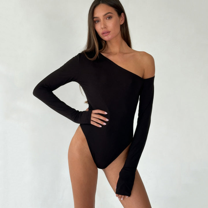 Damen Langarm-Bodysuit mit elegantem Off-Shoulder-Design Drune