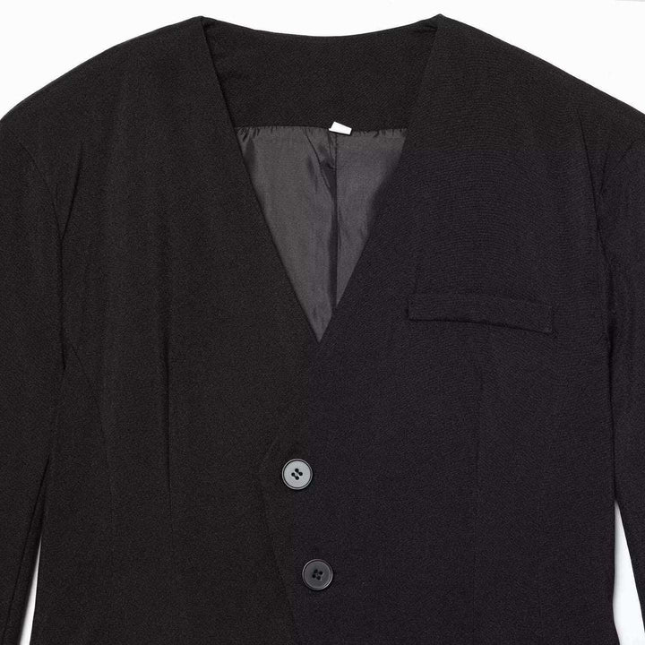 Damen Blazerjacke mit elegantem V-Ausschnitt und modernen Knopfdetails Drune