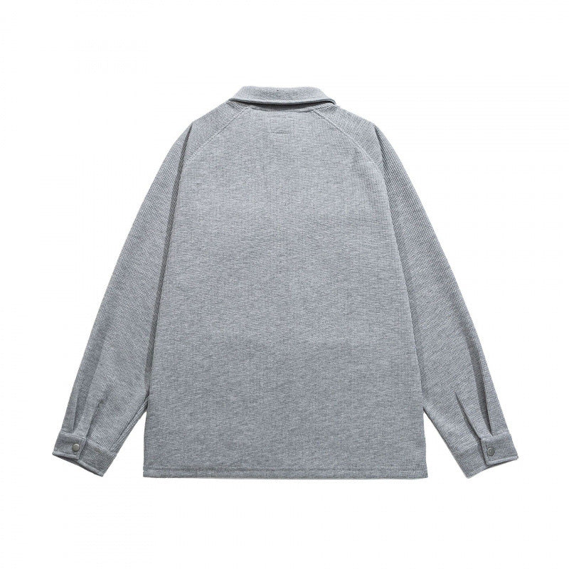 Herren Waffelstrick-Halbzip-Pullover mit Polokragen Drune