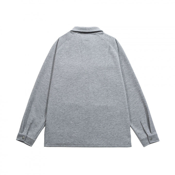 Herren Waffelstrick-Halbzip-Pullover mit Polokragen Drune