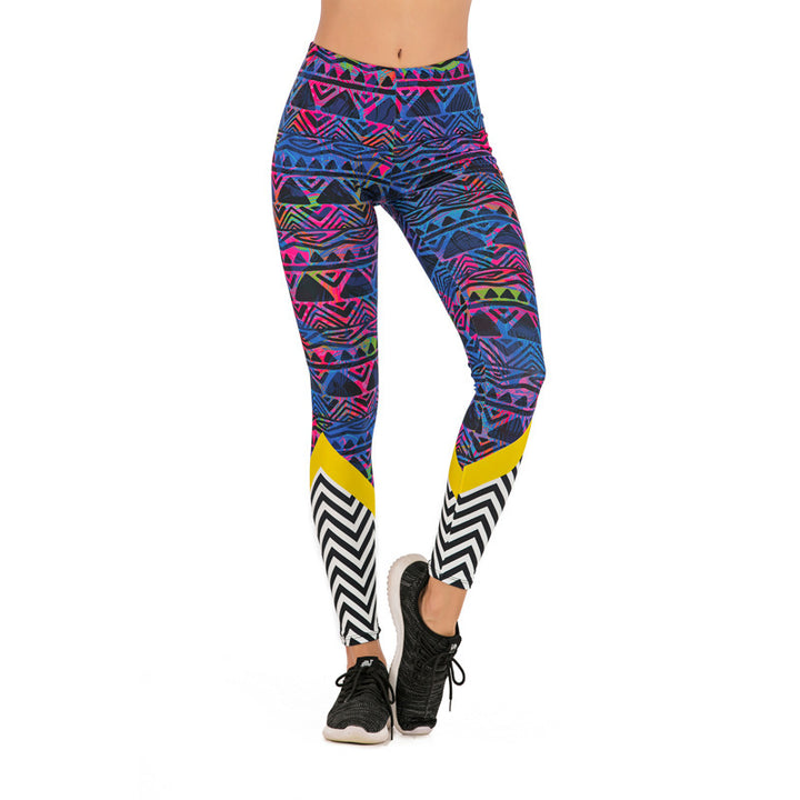 Damen Leggings mit Einhorn-Print, Verlaufsmuster und hohem Komfortbund Drune