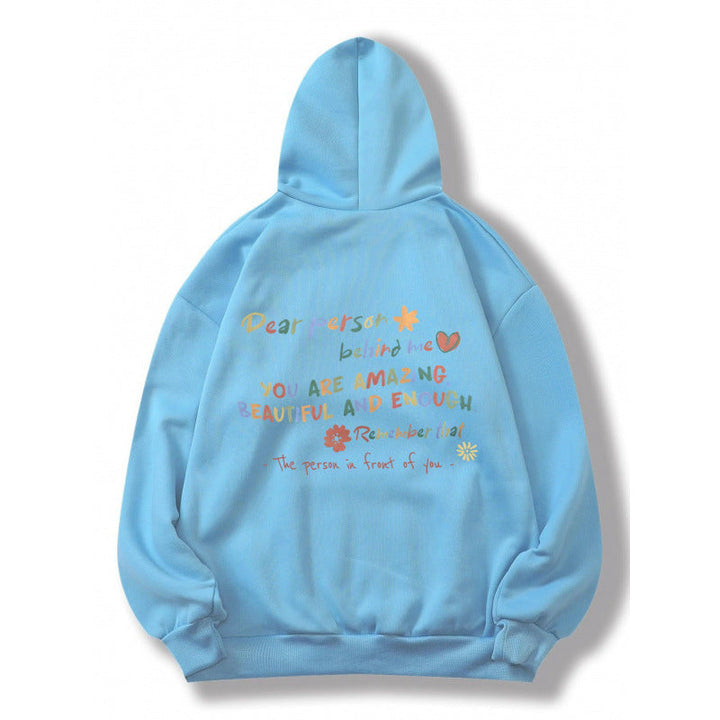 Damen Kapuzenpullover mit motivierendem Schriftzug und komfortabler Passform Drune
