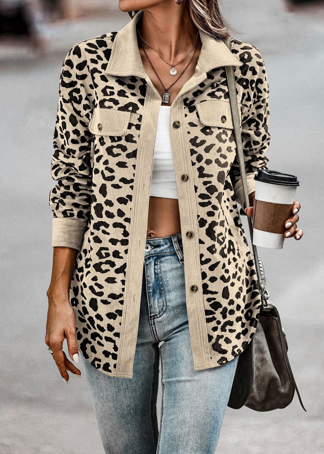 Damen lässige und modische Karo-Jacke Drune
