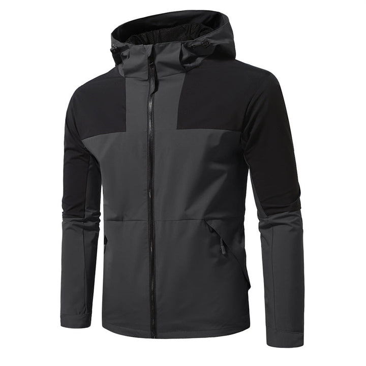 Herren Windbreaker Jacke mit verstellbarem Kapuzenkragen und seitlichen Taschen Drune