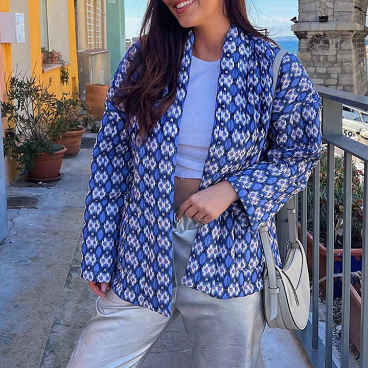 Damen Modische Steppjacke mit einzigartigem grafischem Muster Drune