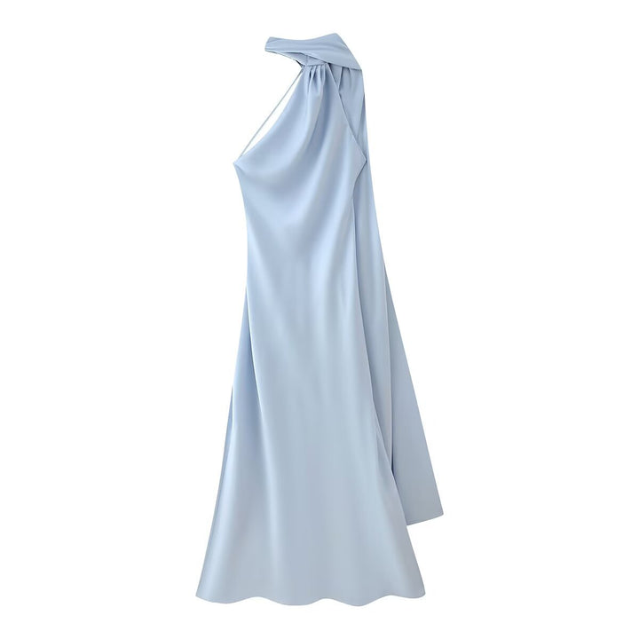 Damen Maxikleid mit asymmetrischem Schnitt und fließendem Stoff Drune