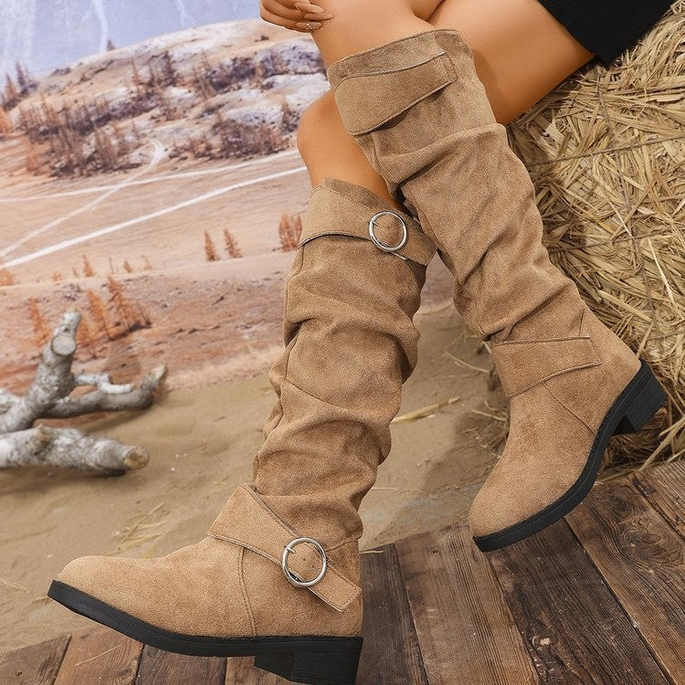 Damen Hohe Stiefel mit modischem Ringdetail und komfortablem Innenfutter Drune