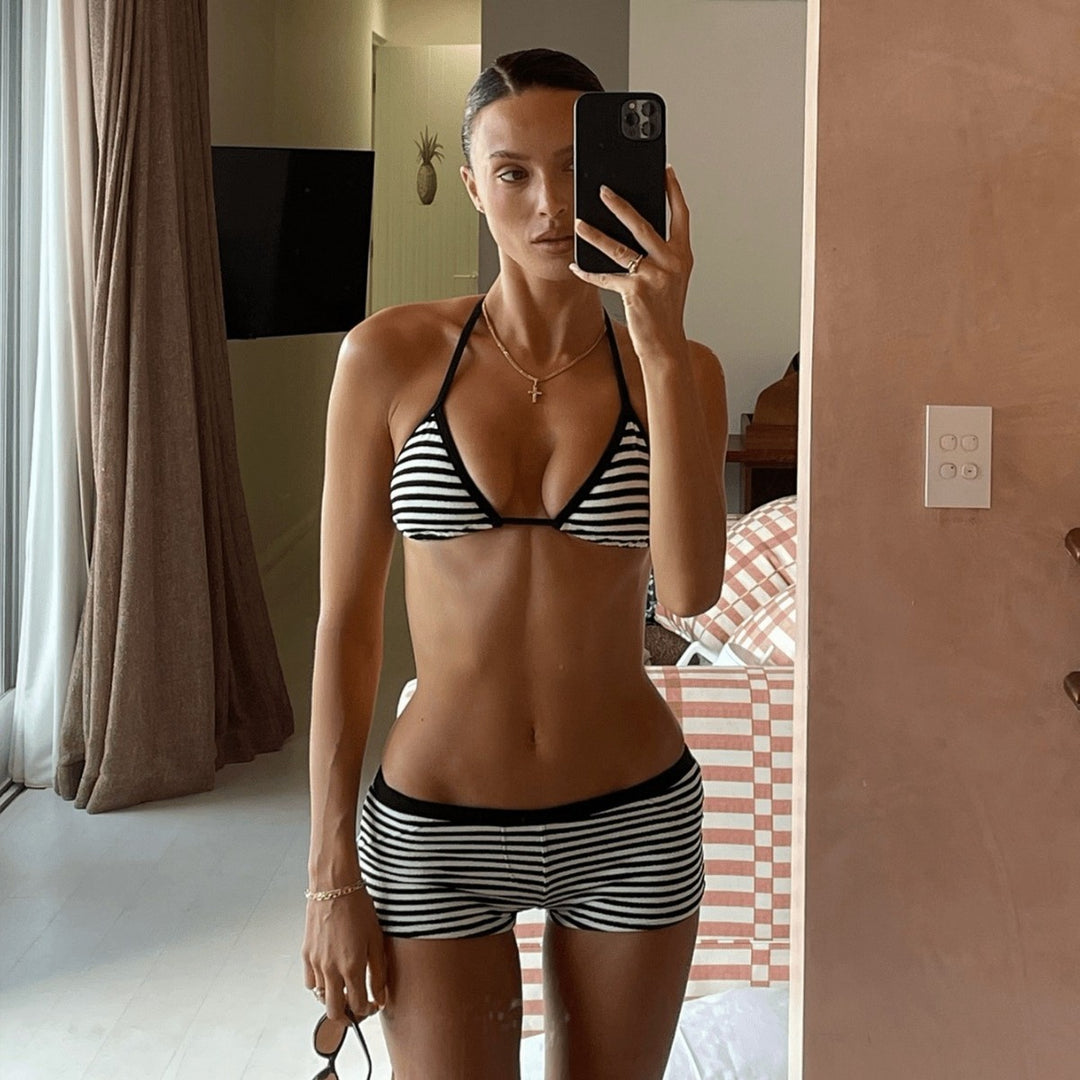 Damen Bikini-Set mit schmalem Triangel-Oberteil und sportlichem Schnitt Drune