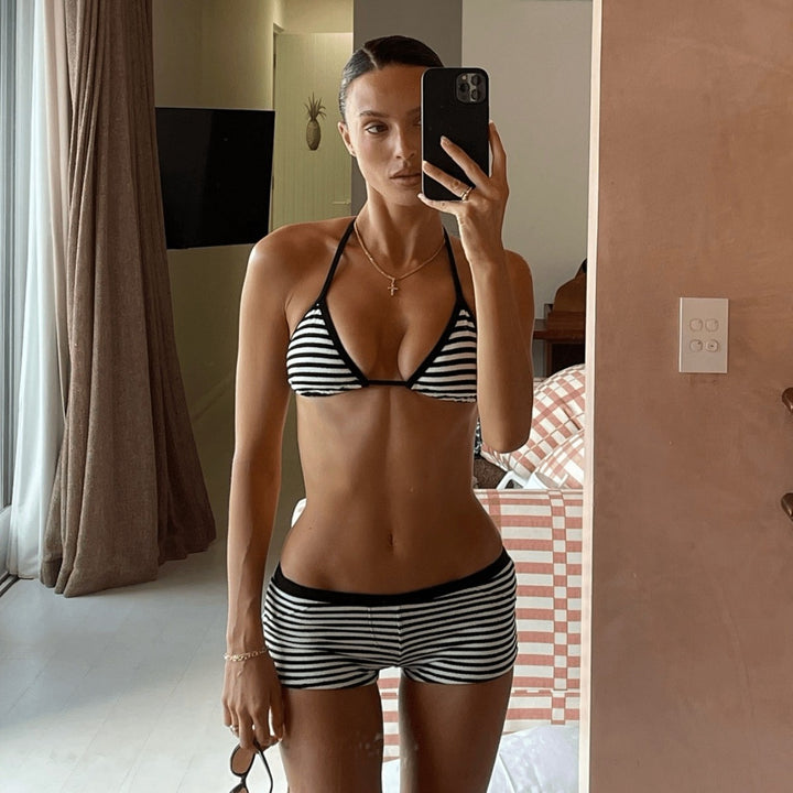 Damen Bikini-Set mit schmalem Triangel-Oberteil und sportlichem Schnitt Drune