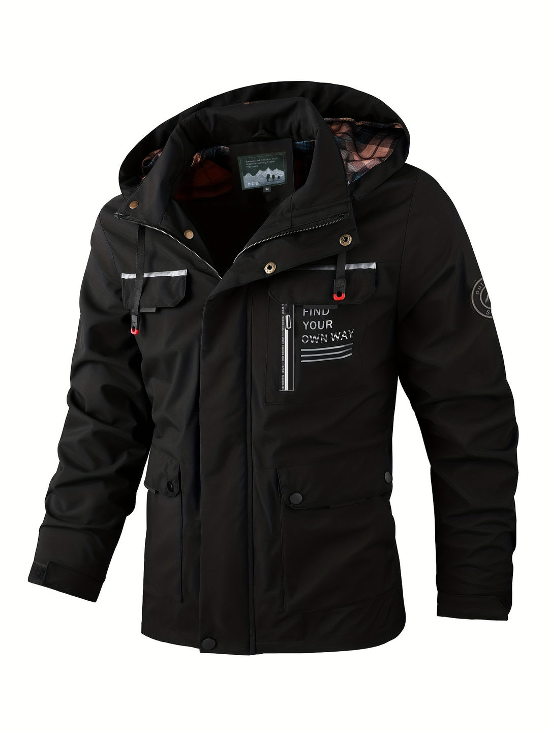 Herren leichter Softshell-Parka mit wasserabweisender Beschichtung, Kapuze und Multifunktions-Taschen Drune