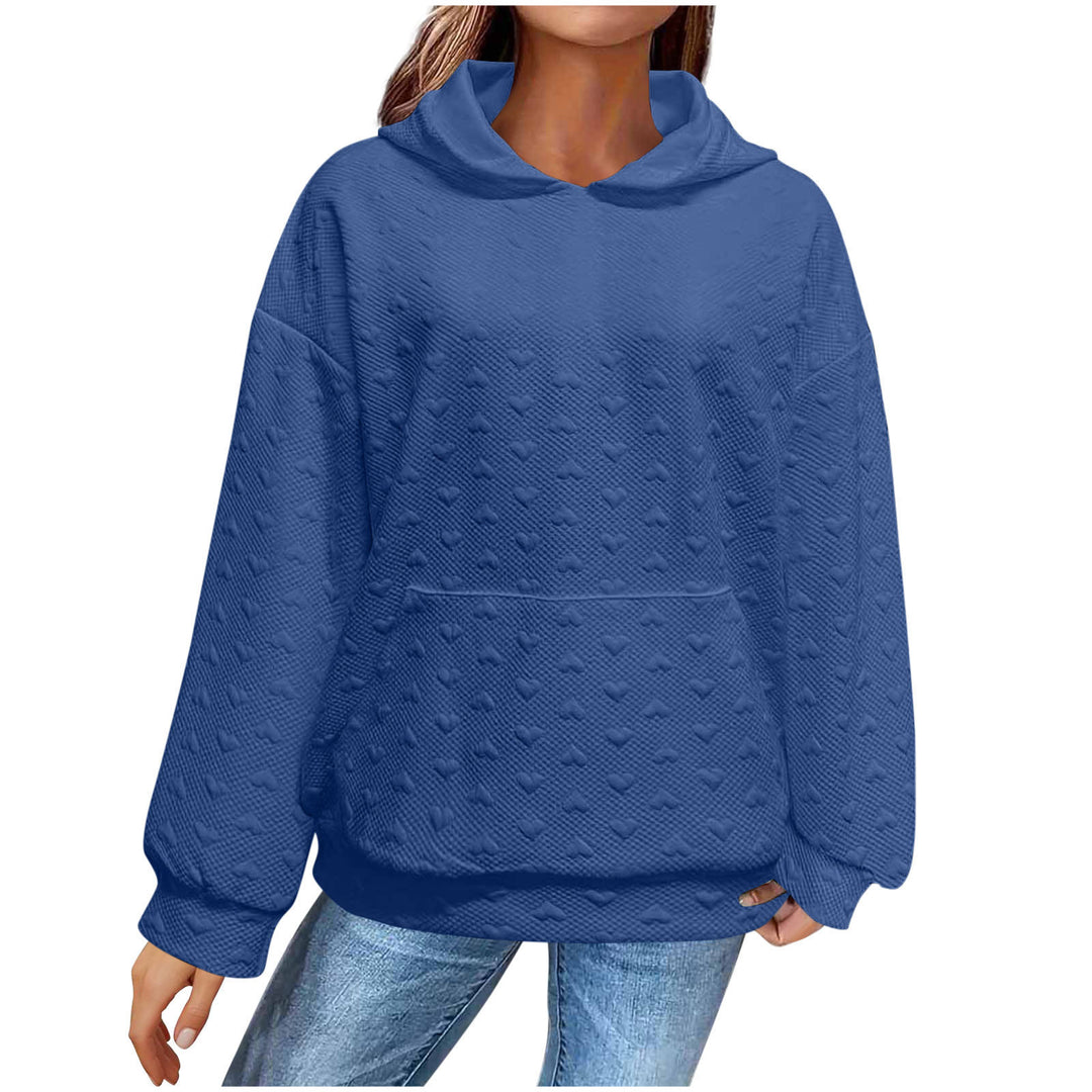 Damen Kapuzenpullover mit strukturiertem Herzmuster Drune