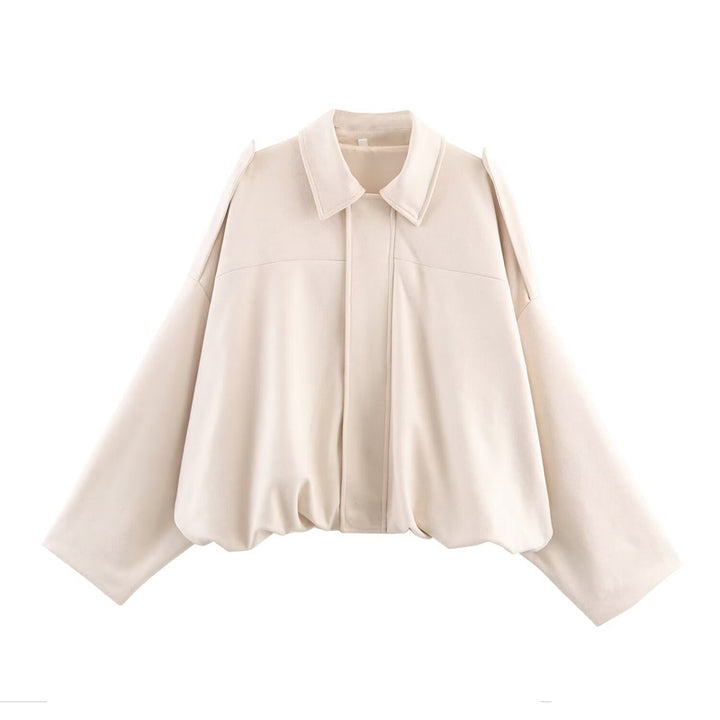 Damen Cropped Bluse mit voluminösen Ärmeln Drune