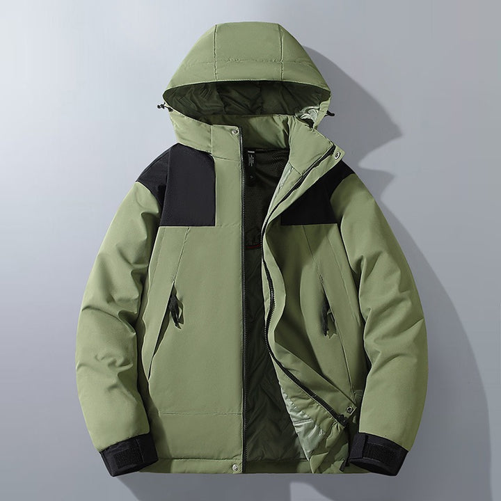 Herren Wasserabweisender Winterparka mit Kapuze, Thermoisolierung und kontrastierenden Schulterpaneelen Drune