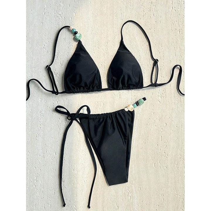 Damen Triangel-Bikini mit handgearbeiteten Schmuckdetails Drune