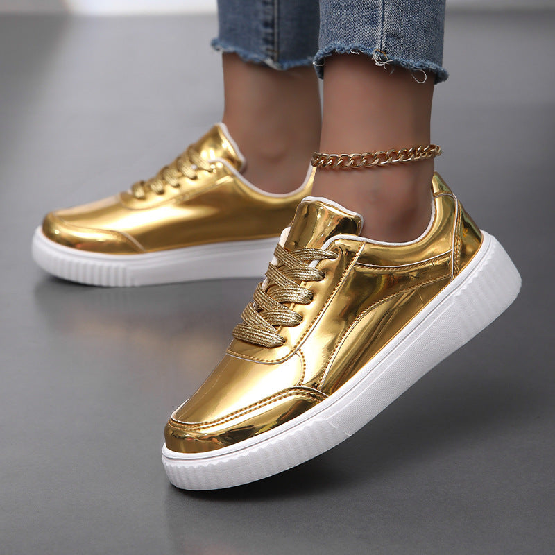 Damen Trendige und modische Sneakers mit glänzendem Obermaterial Drune