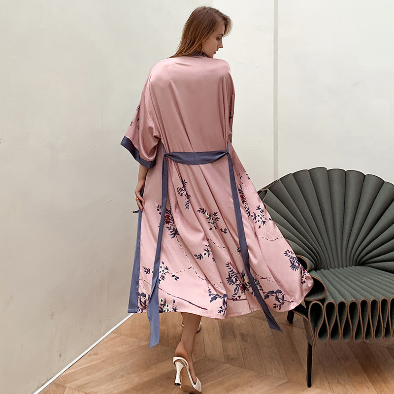 Damen Kimono-Robe mit zartem Blumenmuster und fließendem Schnitt Drune