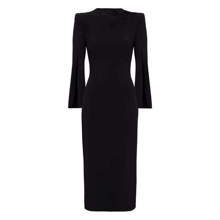 Damen Schlankes Abendkleid mit Cape-Ärmeln und tailliertem Schnitt Drune