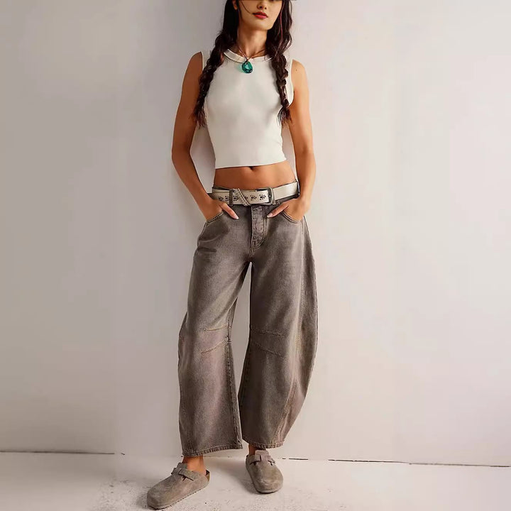 Damen lockere Mom-Jeans mit lässigem Schnitt Drune