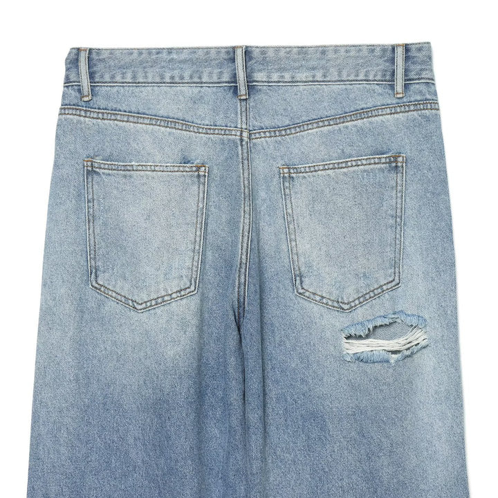 Damen Weite Denim-Jeans mit Glitzerfinish und hoher Taille Drune