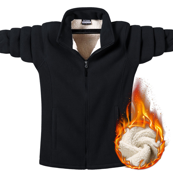 Damen Fleecejacke mit Teddyfutter, durchgehendem Reißverschluss und hohem Stehkragen Drune