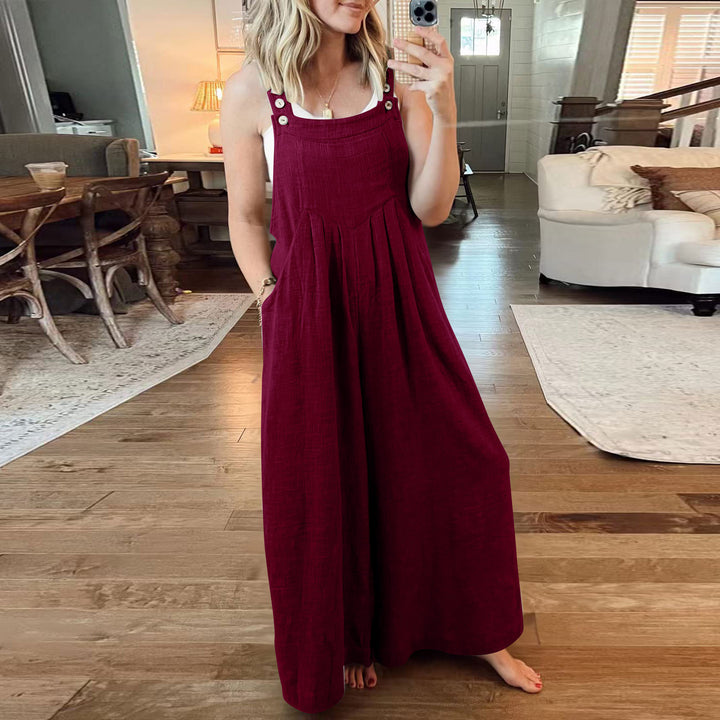 Damen Maxikleid mit Knopfdetails und praktischen Taschen Drune